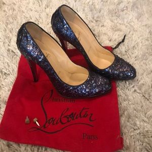Louboutin limited edition blue snakeskin